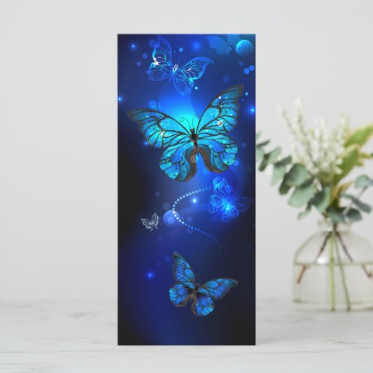 暗い背景のモルフォ・バタフライ カード (スタンド正面)