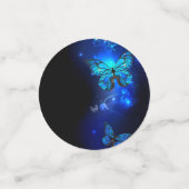 暗い背景のモルフォ・バタフライ コンフェッティ (スモール正面)