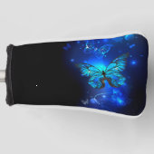 暗い背景のモルフォ・バタフライ ゴルフヘッドカバー (正面)