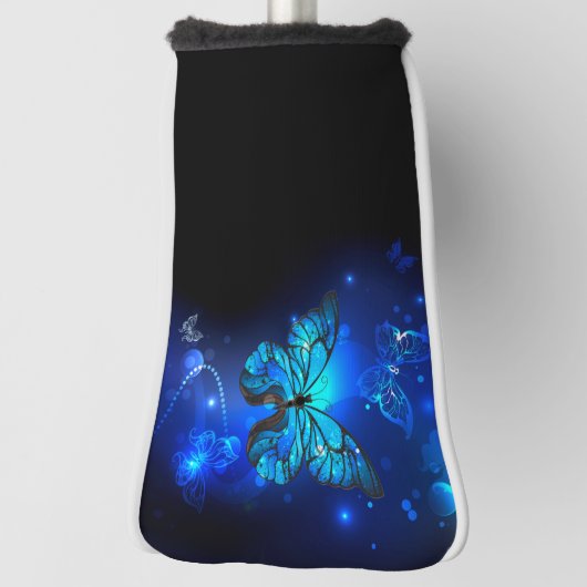 暗い背景のモルフォ・バタフライ ゴルフヘッドカバー (回転90)