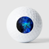 暗い背景のモルフォ・バタフライ ゴルフボール (正面)