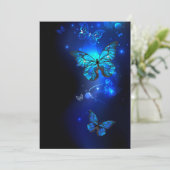 暗い背景のモルフォ・バタフライ サンキューカード (スタンド正面)