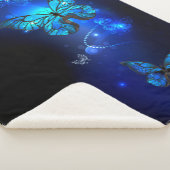 暗い背景のモルフォ・バタフライ シェルパブランケット (3/4)