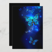 暗い背景のモルフォ・バタフライ シーズンカード (正面/裏面)