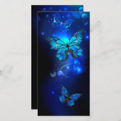 暗い背景のモルフォ・バタフライ シーズンカード (正面/裏面)