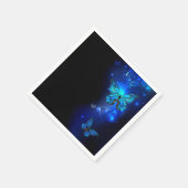 暗い背景のモルフォ・バタフライ スタンダードカクテルナプキン (角)