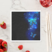 暗い背景のモルフォ・バタフライ スタンダードランチョンナプキン (インサイチュ)