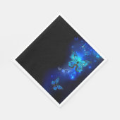 暗い背景のモルフォ・バタフライ スタンダードランチョンナプキン (角)