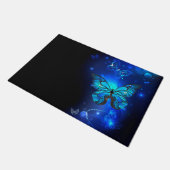 暗い背景のモルフォ・バタフライ ドアマット (アングル)