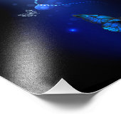 暗い背景のモルフォ・バタフライ フォトプリント            (角)