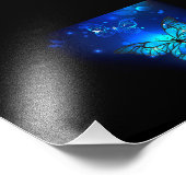 暗い背景のモルフォ・バタフライ フォトプリント            (角)