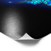 暗い背景のモルフォ・バタフライ フォトプリント            (角)