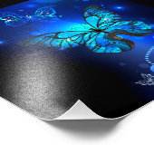 暗い背景のモルフォ・バタフライ フォトプリント            (角)