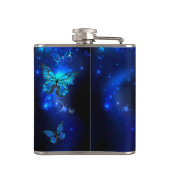 暗い背景のモルフォ・バタフライ フラスク (裏面)