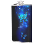 暗い背景のモルフォ・バタフライ フラスク (左)