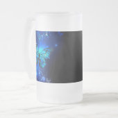 暗い背景のモルフォ・バタフライ フロストグラスビールジョッキ (正面左)