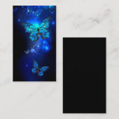 暗い背景のモルフォ・バタフライ プレイスカード (正面/裏面)