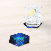 暗い背景のモルフォ・バタフライ ペーパーコースター (インサイチュ)