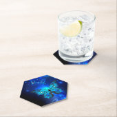 暗い背景のモルフォ・バタフライ ペーパーコースター (インサイチュ)