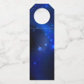 暗い背景のモルフォ・バタフライ ボトルネックタグ (裏面)