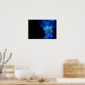 暗い背景のモルフォ・バタフライ ポスター (キッチン)