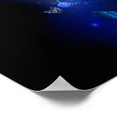 暗い背景のモルフォ・バタフライ ポスター (角)