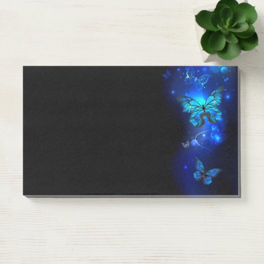 暗い背景のモルフォ・バタフライ ポストイット (オフィス)
