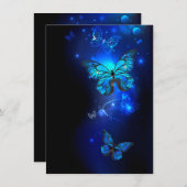 暗い背景のモルフォ・バタフライ メニュー (正面/裏面)