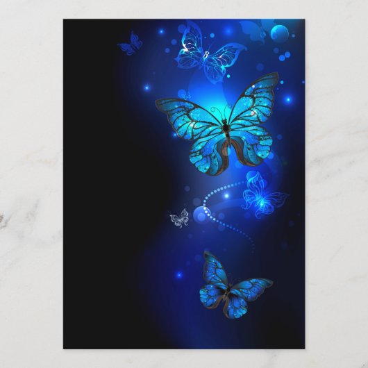 暗い背景のモルフォ・バタフライ メニュー (正面)