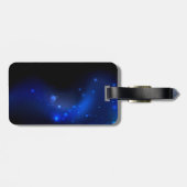 暗い背景のモルフォ・バタフライ ラゲッジタグ (裏面横)