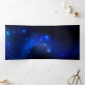 暗い背景のモルフォ・バタフライ 三つ折りカード (内部)