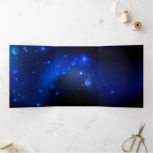 暗い背景のモルフォ・バタフライ 三つ折りクリスマスカード (内部)