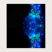 暗い背景のモルフォ・バタフライ 名刺 (外部フラット)