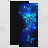 暗い背景のモルフォ・バタフライ 招待状 (正面/裏面)