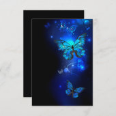 暗い背景のモルフォ・バタフライ 招待状 (正面/裏面)