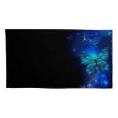 暗い背景のモルフォ・バタフライ 枕カバー (裏面-右)