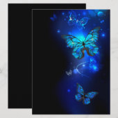 暗い背景のモルフォ・バタフライ 案内状 (正面/裏面)