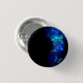 暗い背景のモルフォ・バタフライ 缶バッジ (正面&裏面)