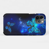 暗い背景のモルフォ・バタフライ Case-Mate iPhoneケース (裏面(横))