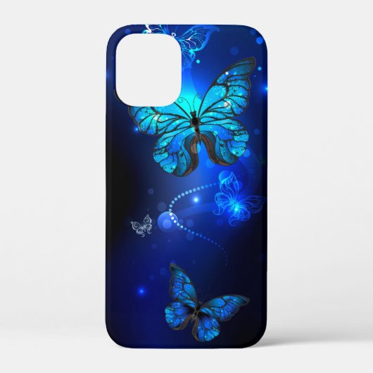 暗い背景のモルフォ・バタフライ Case-Mate iPhoneケース (裏面)