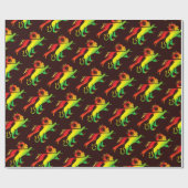 暗い背景のラスタ色のJudahのライオン ラッピングペーパー (フラット)