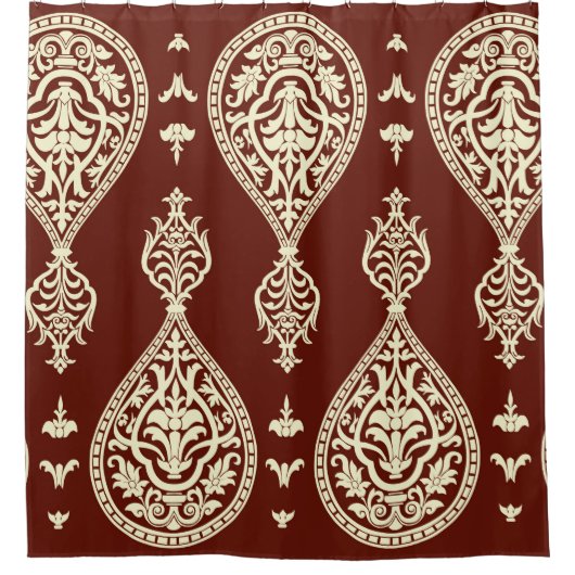 暗い背景のヴィンテージ要素 シャワーカーテン (正面)