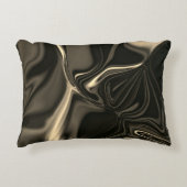 暗い背景の上に金属セピア曲線 アクセントクッション (正面)
