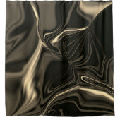 暗い背景の上に金属セピア曲線 シャワーカーテン (正面)