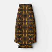 暗い背景の上に「金ゴールドストロークが浮く」図形 ボトルクーラー (正面)