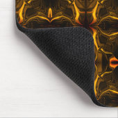 暗い背景の上に「金ゴールドストロークが浮く」図形 マウスパッド (コーナー)