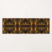 暗い背景の上に「金ゴールドストロークが浮く」図形 ヨガマット (正面(横))