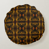 暗い背景の上に「金ゴールドストロークが浮く」図形 ラウンドクッション (裏面)