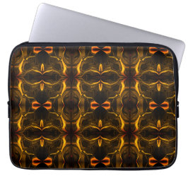 暗い背景の上に「金ゴールドストロークが浮く」図形 ラップトップスリーブ