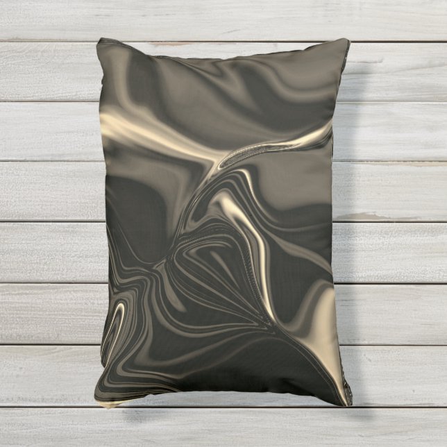 暗い背景の上の金属のセピアの起伏 アウトドアクッション (正面(縦))